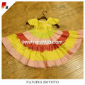 Cap sleeve rainbow dress ruffle one-piece dress